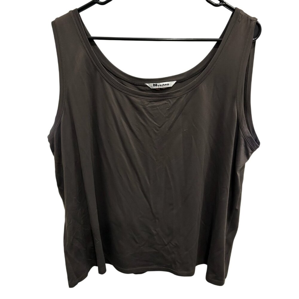 Nygard Collection Sleeveless Tank Top Dark Brown Nylon Spandex Sz
